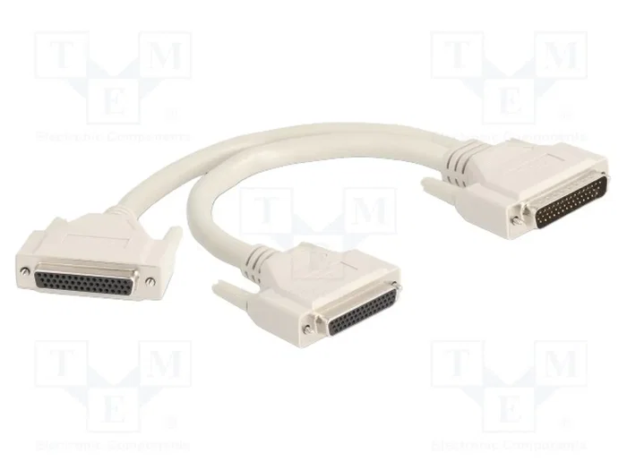 DeLOCK 67172 Adaptador Y-Kabel Splitter D-Sub HD 44 Pin a 2 x D-Sub HD 44 Pin Buchse con tornillos, Beige, 30 cm