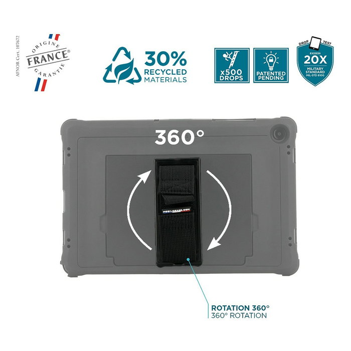 Mobilis Protech Funda con Correa de Mano 360 y Soporte para Galaxy Tab A9+ Mobilis Protech Funda con Correa de Mano 360 y Soporte para Galaxy Tab A9+