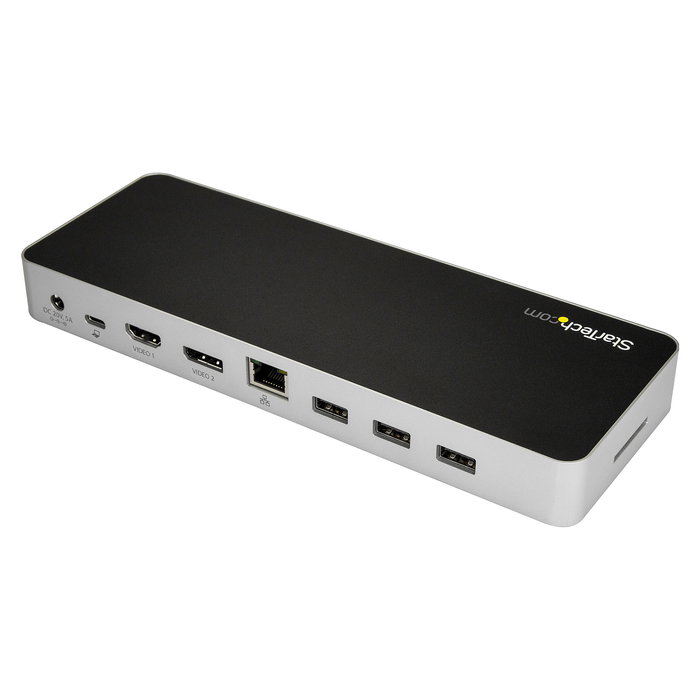 StarTech Dock USB C para 2 Monitores 4K 30Hz con HDMI y DisplayPort - Hub con PD 60W, 4x USB-A 3.0, Ethernet Gb, Audio, Compatible Thunderbolt 3