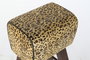 DKD Home Decor Taburete Colonial Marron Negro Madera Piel 43 x 35 x 75 cm