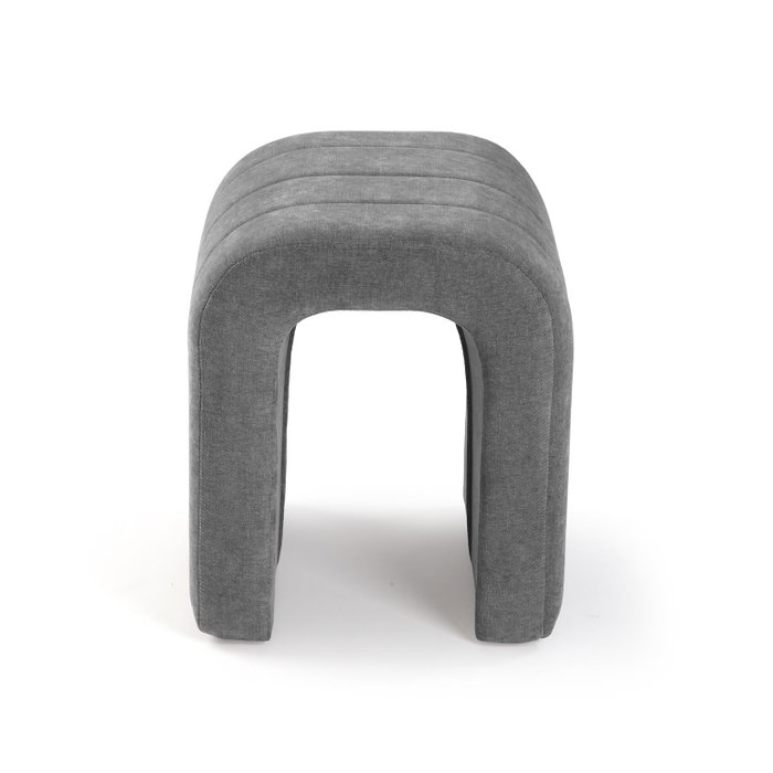 Versa Taburete Tapizado Gris Claro 38x45 cm Metal Terciopelo