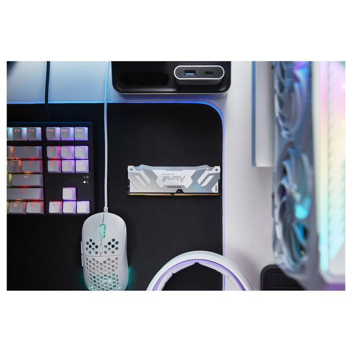 Kingston FURY Renegade RGB White 32GB 6400MT/s DDR5 CL32 DIMM Módulo de Memoria RAM con Intel XMP 3.0 Kingston FURY Renegade RGB White 32GB 6400MT/s DDR5 CL32 DIMM Módulo de Memoria RAM con Intel XMP 3.0