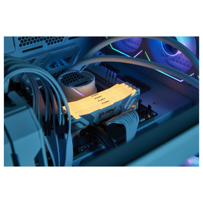 Kingston FURY Renegade RGB White 32GB 6400MT/s DDR5 CL32 DIMM Módulo de Memoria RAM con Intel XMP 3.0 Kingston FURY Renegade RGB White 32GB 6400MT/s DDR5 CL32 DIMM Módulo de Memoria RAM con Intel XMP 3.0