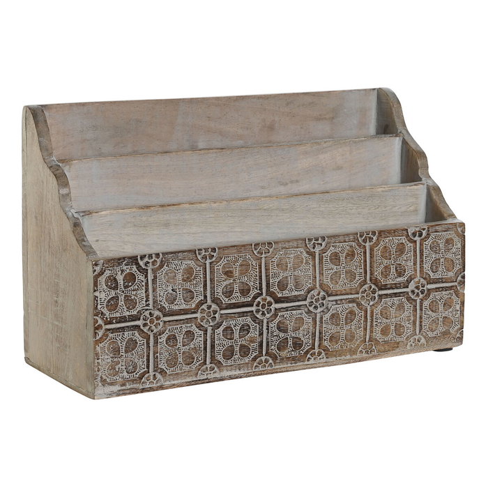 DKD Home Decor Organizador de Cartas de Madera de Mango Natural DKD Home Decor Organizador de Cartas de Madera de Mango Natural