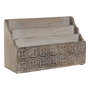 DKD Home Decor Organizador de Cartas de Madera de Mango Natural