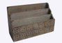 DKD Home Decor Organizador de Cartas de Madera de Mango Natural