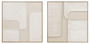 DKD Home Decor Set de 2 Cuadros Abstractos sobre Lienzo, 92x92 cm, Blanco y Beige