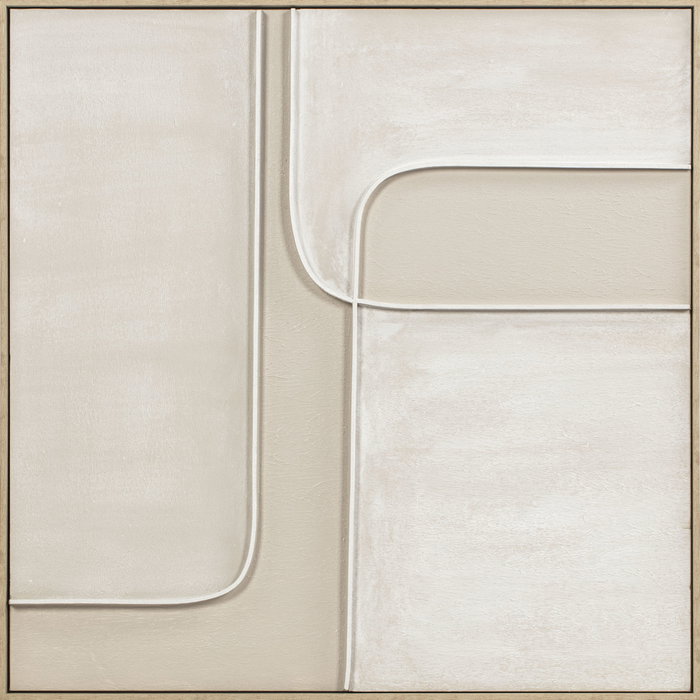DKD Home Decor Set de 2 Cuadros Abstractos sobre Lienzo, 92x92 cm, Blanco y Beige DKD Home Decor Set de 2 Cuadros Abstractos sobre Lienzo, 92x92 cm, Blanco y Beige