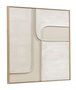 DKD Home Decor Set de 2 Cuadros Abstractos sobre Lienzo, 92x92 cm, Blanco y Beige