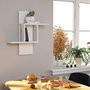 Hanah Home Estantería de Pared Escandinava Mill - White, Estante Minimalista Blanco, 64x70x20 cm