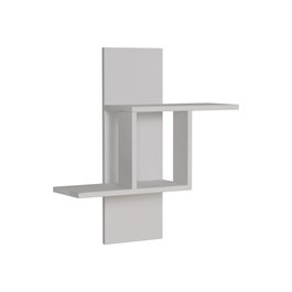 Hanah Home Estantería de Pared Escandinava Mill - White, Estante Minimalista Blanco, 64x70x20 cm
