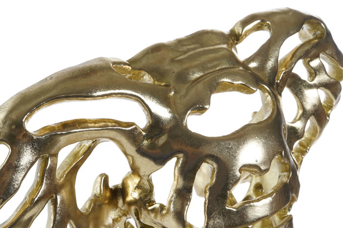 DKD Home Decor Decoración de Pared Elefante Dorado en Resina