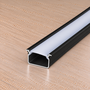 GreenIce Perfil de Aluminio KIMERA-SKAST Anodizado Negro con Difusor Opal y Tapones 2,02M