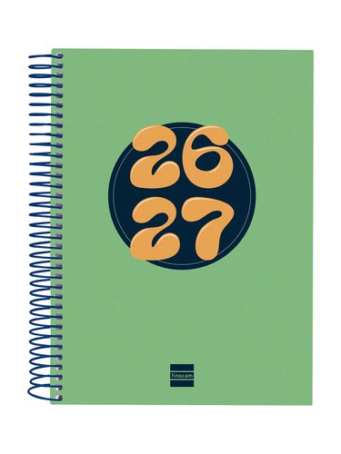 Finocam Agenda Cool para Estudiantes Espiral Verde 2026-2027 155x212mm