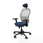 PIQUERAS Y CRESPO Silla de oficina Jorquera con mecanismo Sincro/Traslack, Azul marino y Blanco