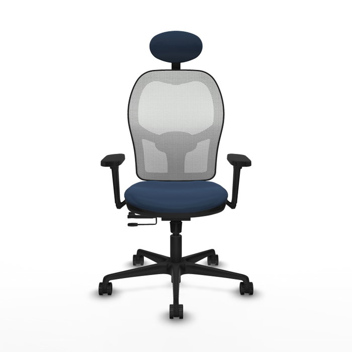 PIQUERAS Y CRESPO Silla de oficina Jorquera con mecanismo Sincro/Traslack, Azul marino y Blanco PIQUERAS Y CRESPO Silla de oficina Jorquera con mecanismo Sincro/Traslack, Azul marino y Blanco