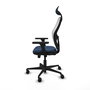 PIQUERAS Y CRESPO Silla de oficina Jorquera con mecanismo Sincro/Traslack, Azul marino y Blanco