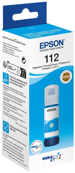 Epson EcoTank 112 Cartucho de Tinta Cian Original 70ml Epson EcoTank 112 Cartucho de Tinta Cian Original 70ml