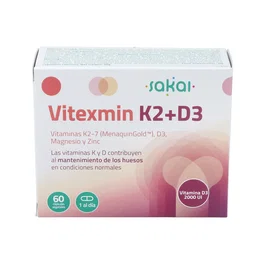 Sakai Vitexmin K2+D3 60 Caps - Complejo de Vitaminas K2 y D3