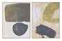 DKD Home Decor Cuadro Lienzo Abstracto Set de 2 Unidades 90x120 cm Verde y Negro