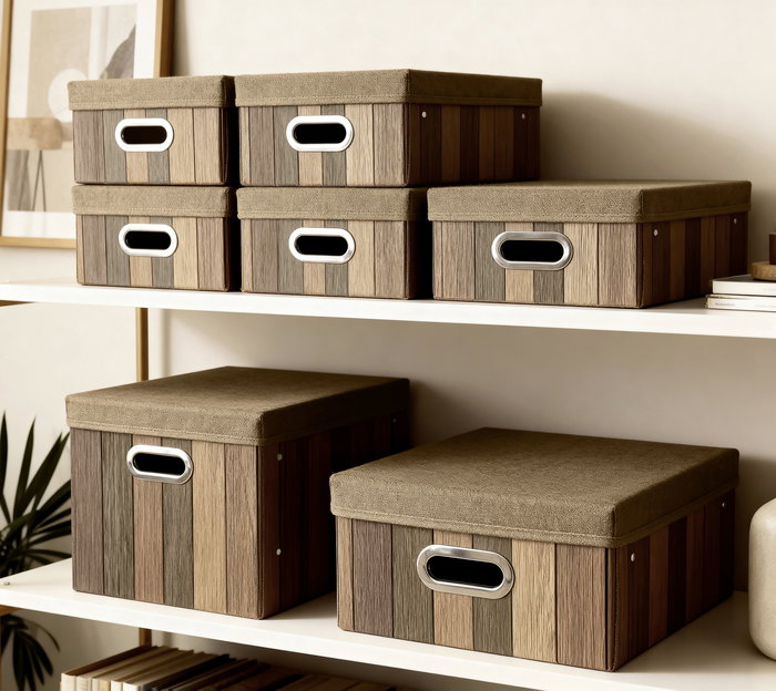 Inde Caja de Cartón Multiusos con Tapa 38 x 26 x 24.5 cm - Dimensiones Ancho 28.7 cm, Alto 4.2 cm, Largo 40.8 cm (12 Unidades)