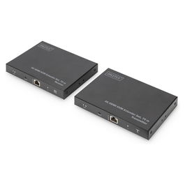 Digitus 4K HDMI KVM Extender Set, 70m Transmisor y Receptor para Cat6, Cat7, Cat8 Negro Aluminio