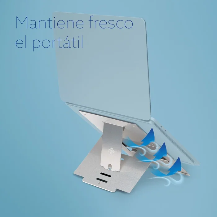 R go tools Soporte para portátil R-Go Riser Flexible 10-22 pulgadas Plata