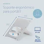 R go tools Soporte para portátil R-Go Riser Flexible 10-22 pulgadas Plata