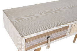 DKD Home Decor Consola Boho Blanco Natural 120 x 35 x 80 cm