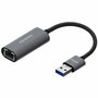 Aisens Conversor USB 3.0 a Ethernet Gigabit 10/100/1000 Mbps, Gris, 15cm