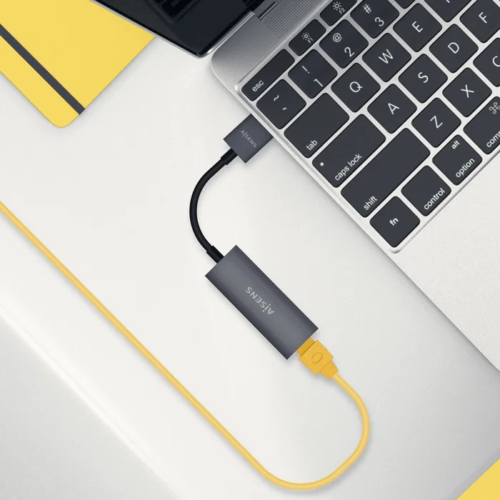 Aisens Conversor USB 3.0 a Ethernet Gigabit 10/100/1000 Mbps Gris 15cm