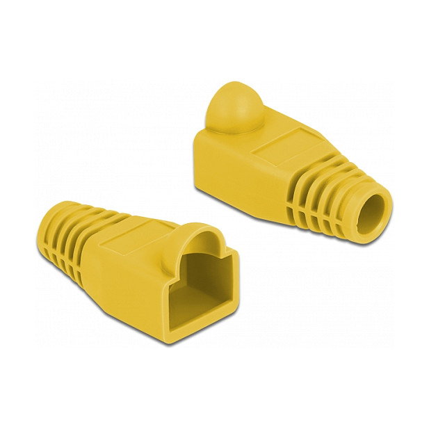 DeLOCK Alivio de tensión para conector macho RJ45, Amarillo, 20 piezas