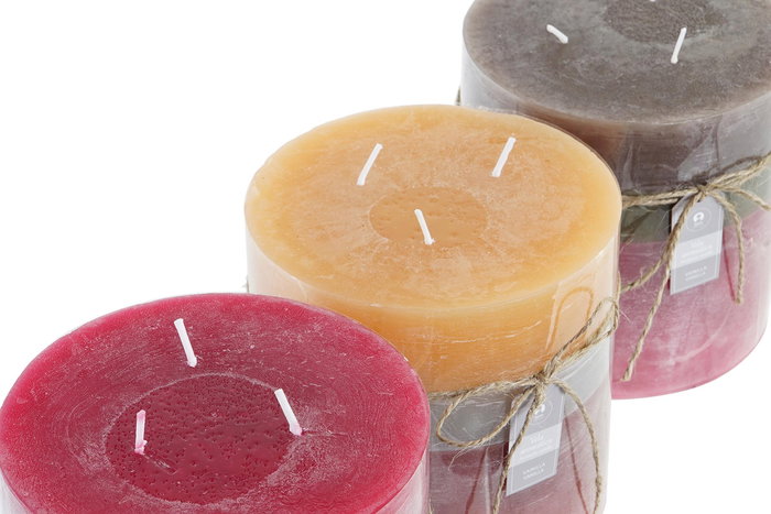 DKD Home Decor Vela Basicos Marron Verde Azul 15 x 15 x 15 cm (6 Unidades) 120 horas