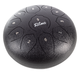 Tongue Drum de 10” Negro 11 Notas