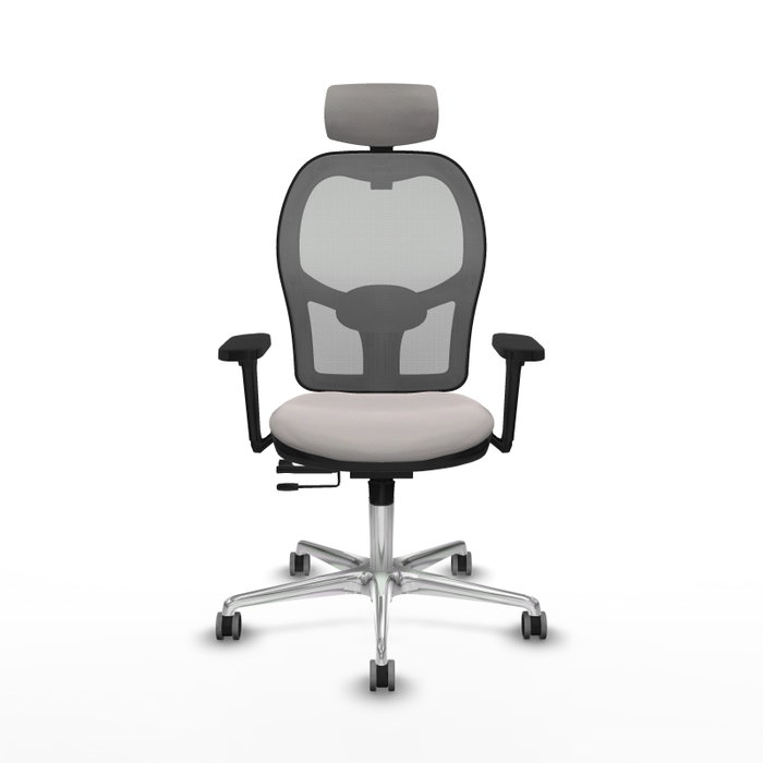 PIQUERAS Y CRESPO Silla de oficina Jorquera con mecanismo Sincro/Traslack Blanco y Gris