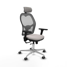 PIQUERAS Y CRESPO Silla de oficina Jorquera con mecanismo Sincro/Traslack Blanco y Gris