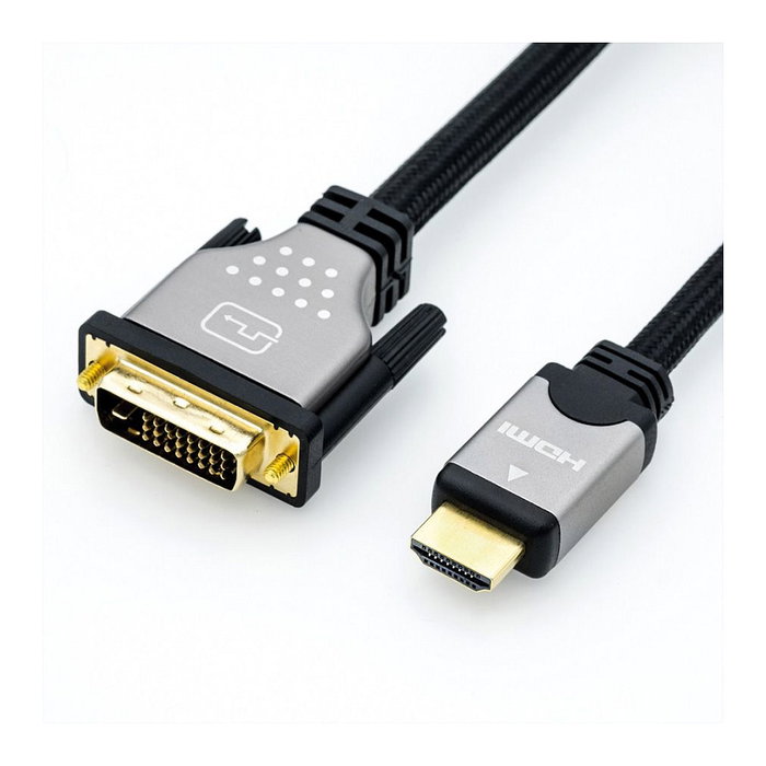 ROLINE Cable Adaptador HDMI a DVI 5 m, Negro/Plata ROLINE Cable Adaptador HDMI a DVI 5 m, Negro/Plata