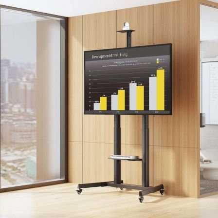 Aisens FT100TE-403 Soporte de Suelo Inclinable con Ruedas y Manivela para TV de 60-100" hasta 120kg