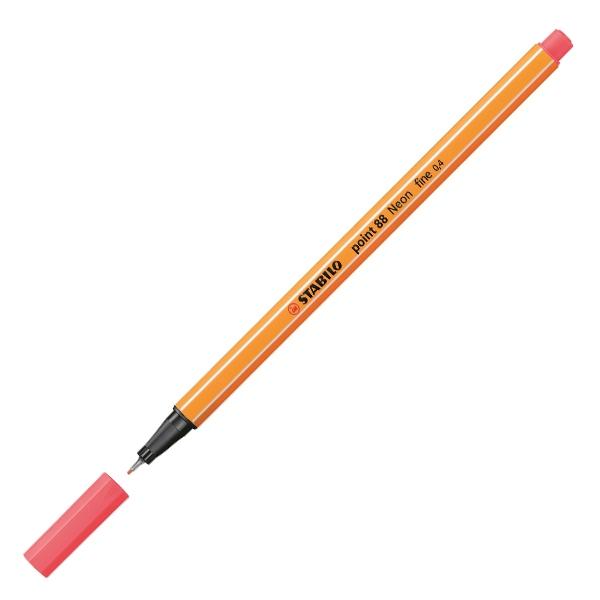 Stabilo Rotulador Point 88 rojo neon punta de fibra 0,4mm Stabilo Rotulador Point 88 rojo neon punta de fibra 0,4mm