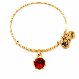 Alex And Ani Pulsera con Piedra Roja y Cierre Ajustable