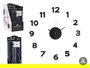 Giftdecor Reloj Pegatina Decorativo 35 cm Números Brillo Negro (Set de 12)