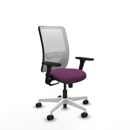 PIQUERAS Y CRESPO Silla de oficina Zulema con Mecanismo Sincro, Morado y Blanco