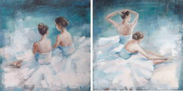 DKD Home Decor Cuadro Lienzo Pino Bailarinas Surtido de 2 Unidades