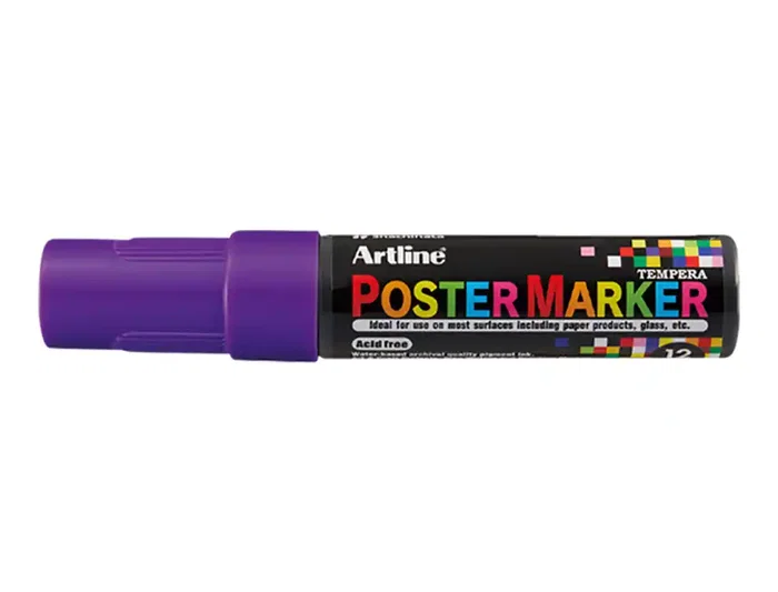 Artline Rotulador EPP-12 Punta Rectangular 12 mm Violeta para Cartelería y Superficies Varias