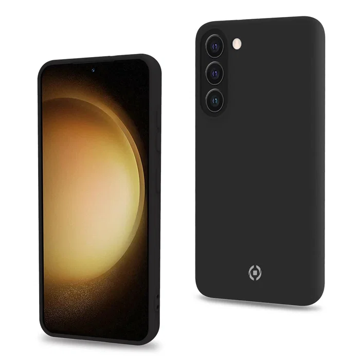 Celly CROMO - Funda para Samsung Galaxy S23+ 5G (6.6") - Protección Resistente a Golpes y Rayones - Microfibra y TPU - Negro