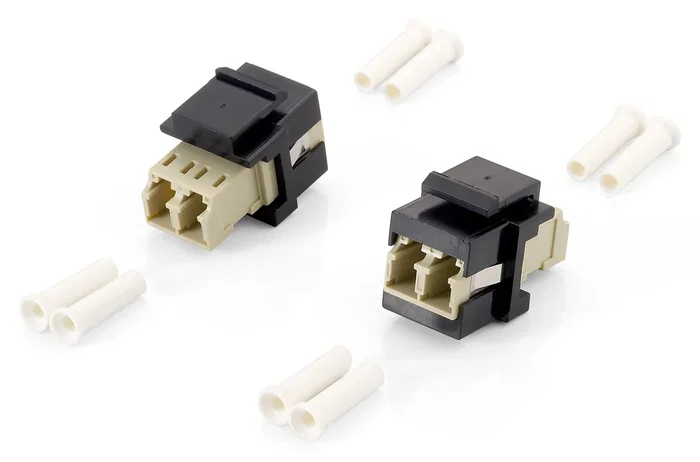 Equip 125570 Adaptador de Fibra Óptica LC/LC, Beige y Negro, Paquete de 8 Unidades para Redes