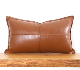 Aberto Design Cojín Dobsett v2 Camel Piel Sintética Lujoso y Suave para Hogar 58x33cm