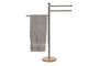 DKD Home Decor Toallero de Bambú e Inox 22x22x85,5 cm Plateado
