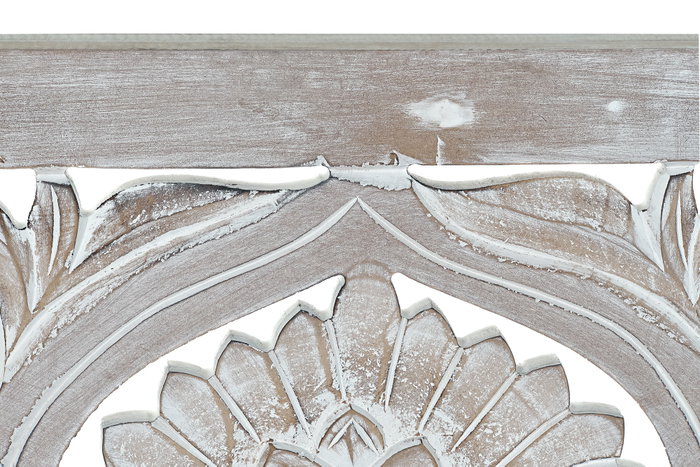 DKD Home Decor Cabecero de Cama MDF Tallado Blanco 160x81 cm