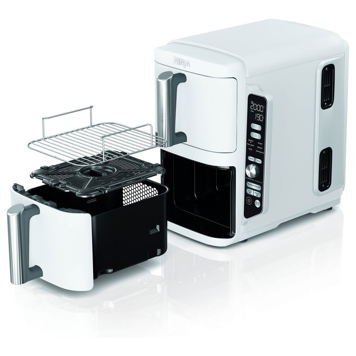 Ninja Freidora de aire Doble apilable XL SL400EUWH - Capacidad 9,5 L - 2470 W - Blanca